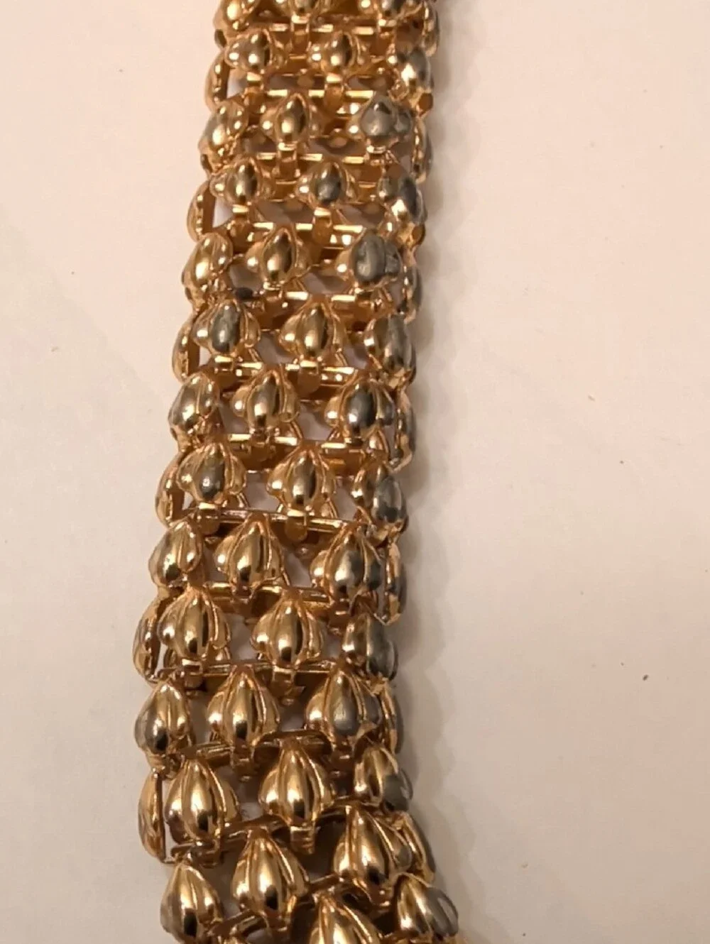Gold Woven Chain Necklace and Bracelet Set (Discoloration)